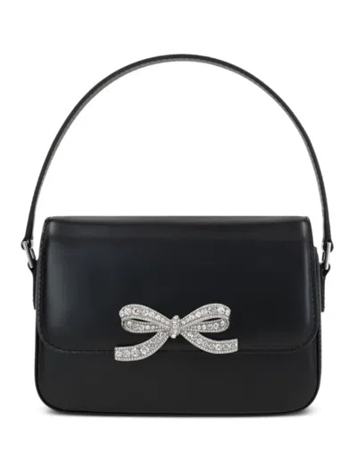 Self-portrait Micro Bag Embellished With Bow In Black