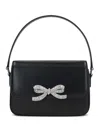 Self-portrait Micro Black Handbag With Bow Detail In Smooth Leather Woman In Black