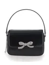 Self-portrait Micro Black Handbag With Bow Detail In Smooth Leather Woman In Black