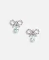 Self-portrait Micro Bow Blue Droplet Earrings