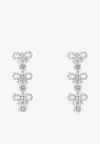 Self-portrait Micro Bow Crystal Tiered Earrings In Metallic