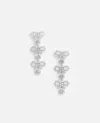 Self-portrait Micro Bow Crystal Tiered Earrings In White