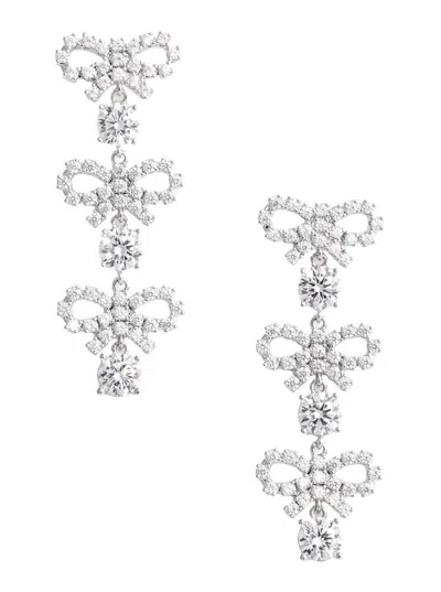 Self-portrait Micro Bow Crystal Tiered Earrings