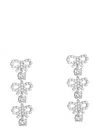 Self-portrait Micro Bow Crystal Tiered Earrings In Metallic