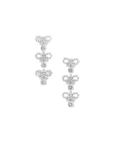 Self-portrait Micro Bow Crystal Tiered Earrings