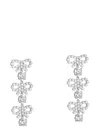 Self-portrait Micro Bow Crystal Tiered Earrings In Metallic