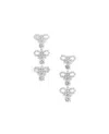 Self-portrait Micro Bow Crystal Tiered Earrings In Metallic