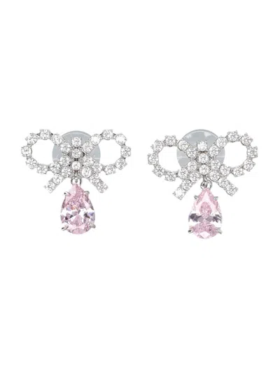 Self-portrait Micro Bow Droplet Earrings