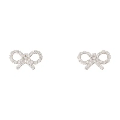 Self-portrait Micro Bow Earrings - Silver - Silver