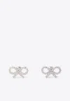Self-portrait Mini Bow Crystal Embellished Earrings
