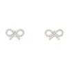 Self-portrait Micro Bow Earrings In Metallic