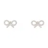 Self-portrait Micro Bow Earrings In Metallic