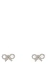 Self-portrait Micro Bow Earrings In Metallic