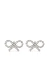 Self-portrait Micro Bow Earrings In Metallic