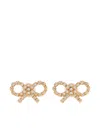 Self-portrait Embellished Bow Earrings In Gold