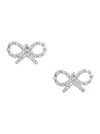 Self-portrait Micro Bow Earrings In Metallic