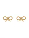 Self-portrait Micro Bow Earrings In Gold