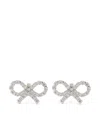 Self-portrait Micro Bow Earrings Accessories In Metallic