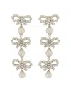 Self-portrait Micro Bow Earrings In Metallic