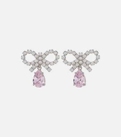 SELF-PORTRAIT MICRO BOW EMBELLISHED EARRINGS