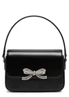 Self-portrait Micro Black Handbag With Bow Detail In Smooth Leather Woman In Black