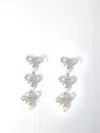 Self-portrait Micro Bow Pearl Tiered Earrings