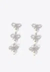 Self-portrait Micro Bow Pearl Tiered Earrings