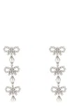 Self-portrait Self Portrait 'micro Bow Pearl Tiered' Earrings In Gray