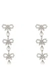 Self-portrait Self Portrait 'micro Bow Pearl Tiered' Earrings In Gray