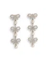 Self-portrait Micro Bow Silver Brass Earrings In White