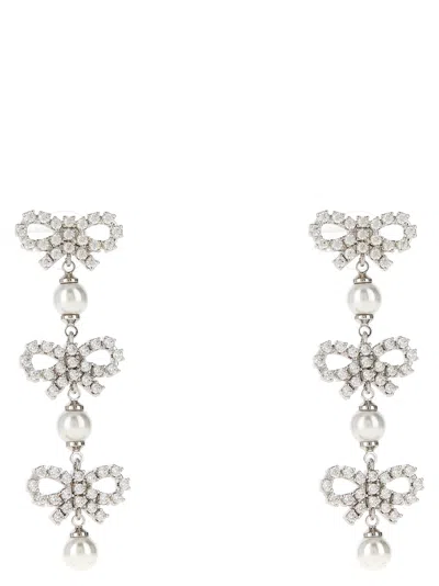 SELF-PORTRAIT MICRO BOW PEARL TIERED EARRINGS