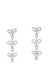 Self-portrait Micro Bow Pearl Tiered Earrings In Metallic