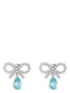 Self-portrait Micro Bow Blue Droplet Earrings