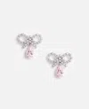 Self-portrait Micro Bow Pink Droplet Earrings