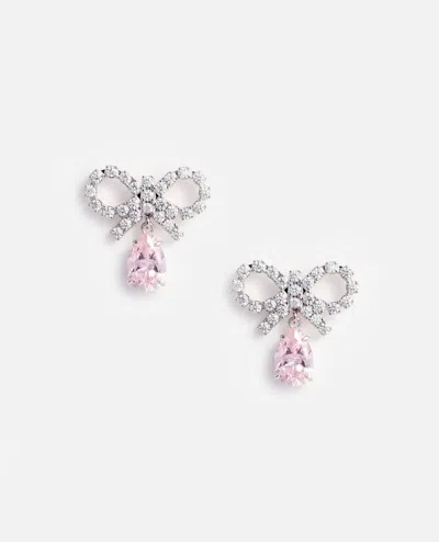 SELF-PORTRAIT MICRO BOW PINK DROPLET EARRINGS