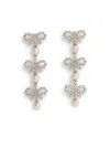 Self-portrait Micro Bow Silver Brass Earrings In White
