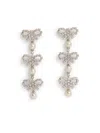 Self-portrait Micro Bow' Silver Brass Earrings In Multi