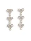 Self-portrait Micro Bow Silver Brass Earrings In White
