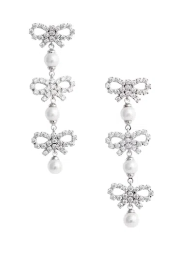 SELF-PORTRAIT SELF-PORTRAIT MICRO BOW TIERED PEARL EARRINGS