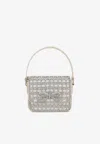 Self-portrait Micro Crystal Bow Top Handle Bag In White