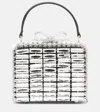 Self-portrait Micro Crystal-embellished Clutch In Silver