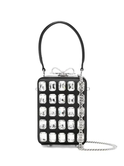 Self-portrait Micro Crystal-embellished Tote Bag In Black