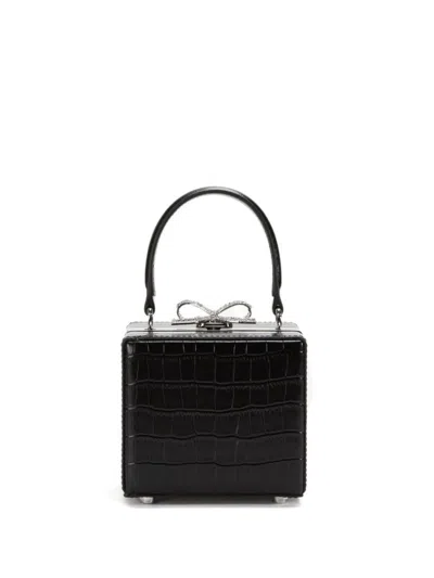 Self-portrait Micro Leather Handbag In Black