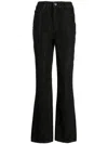 Self-portrait Mid-rise Embellished Flared Jeans In Black
