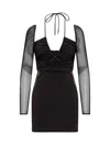 Self-portrait Plain Knitted Hollowed-out Mini Dress