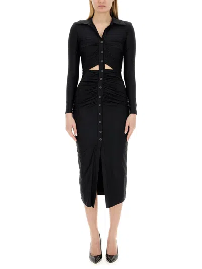 Self-portrait Midi Dress In Black
