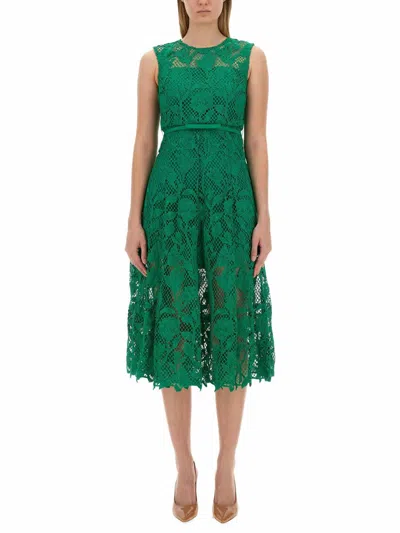 Self-portrait Midi Dress In Green