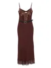 Self-portrait Self Portrait Brown Lace Insert Midi Dress