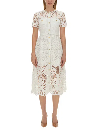 knee length dresses for ladies Self-Portrait | POLKA DOT TAFFETA MIDI DRESS - CREAM main image 0