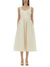 Self-portrait Bonded Satin Flower Midi Dress In Beige